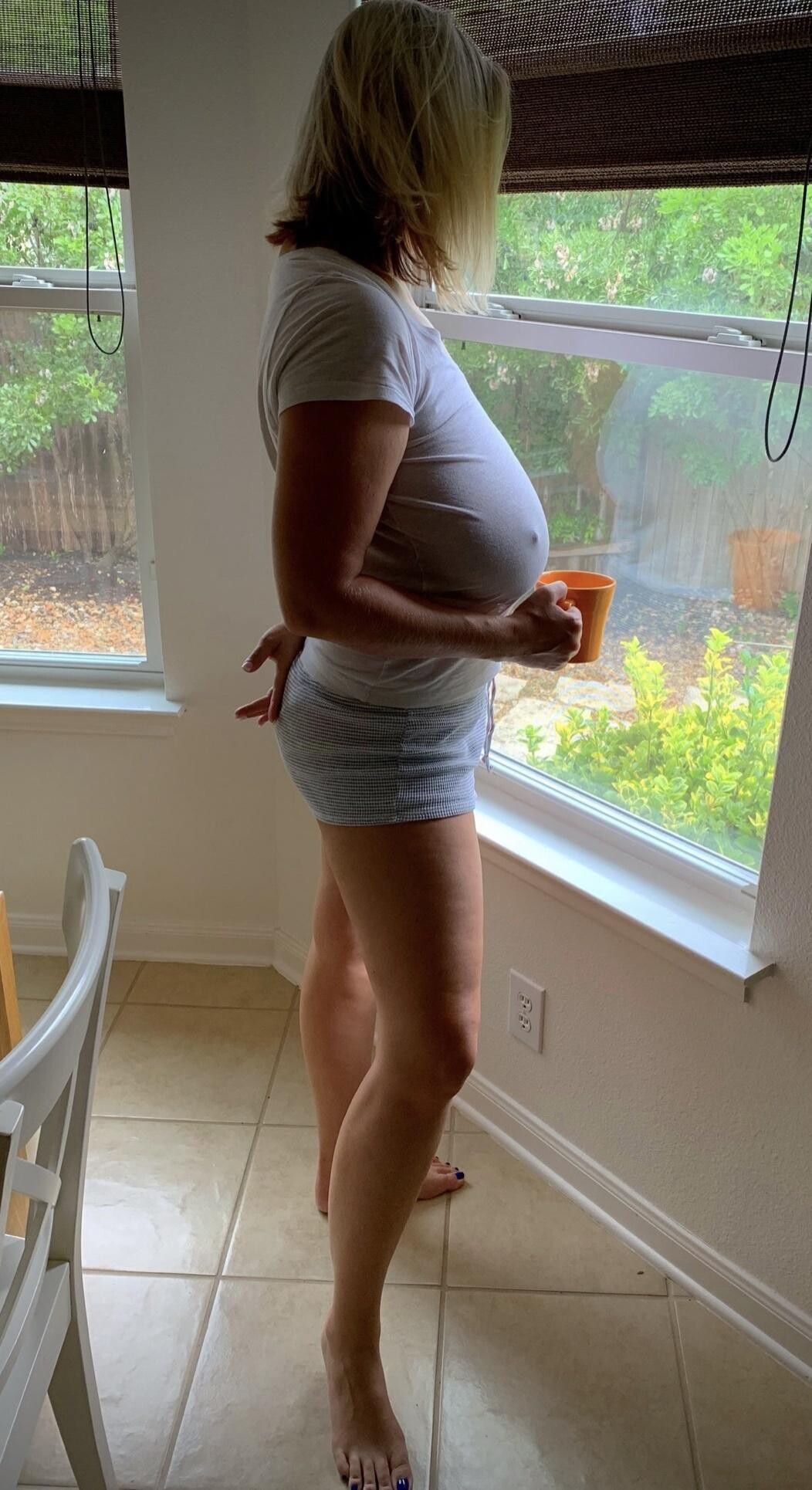 Morning coffee in my comfies hugeboobs