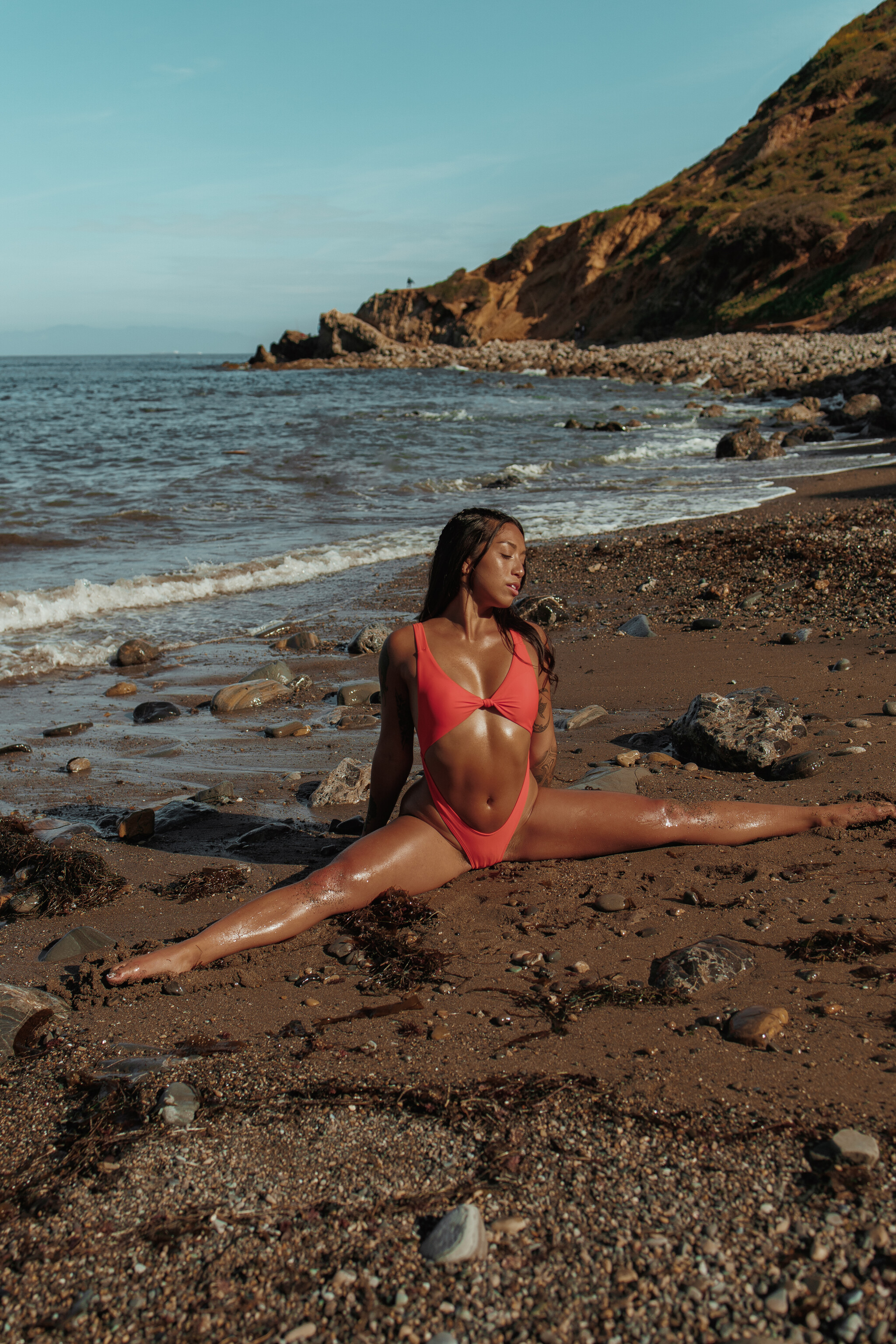 Flexible at the beach