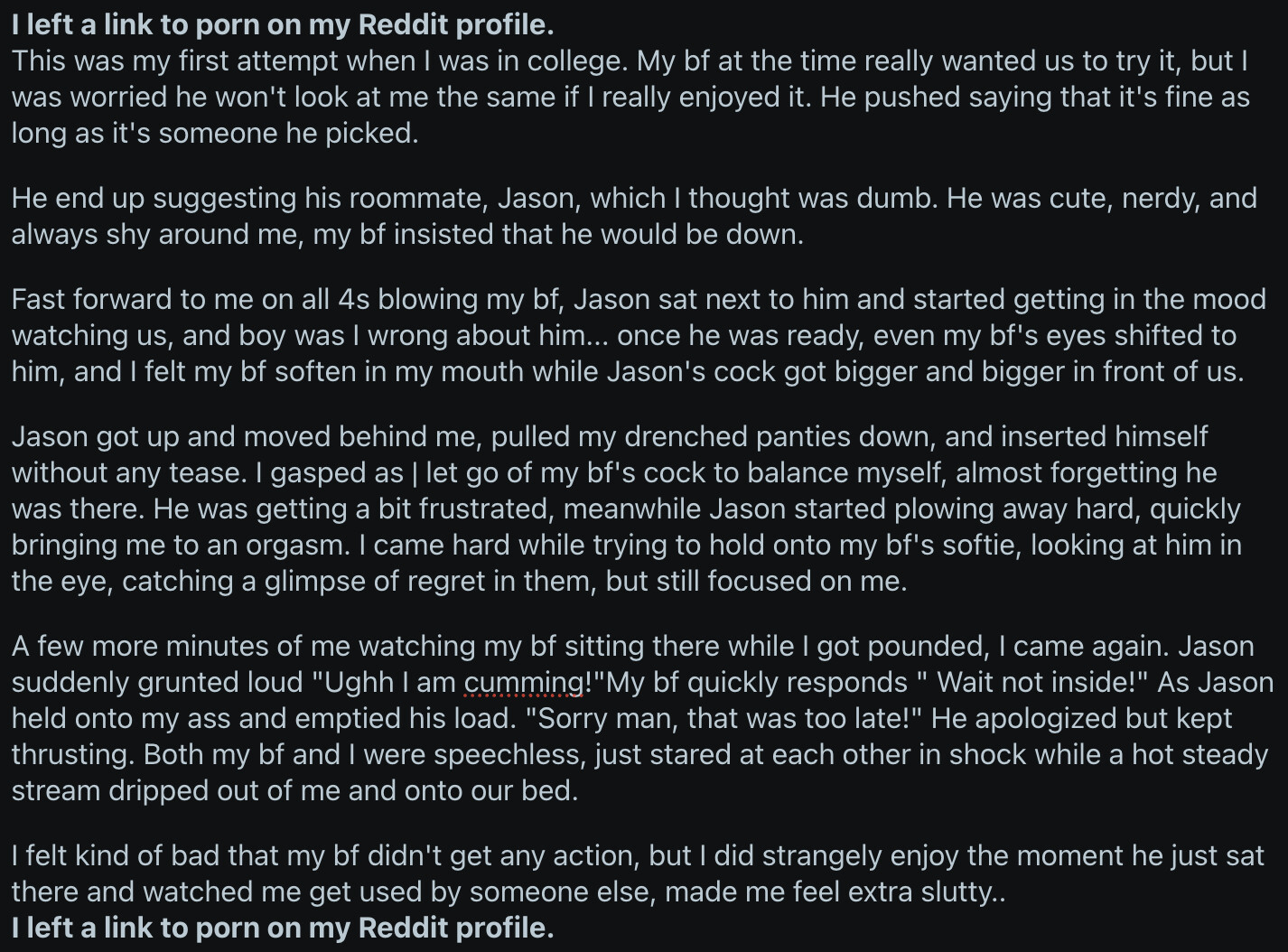 Failed threesome with my bf and his roommate